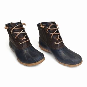 Sperry Topsider Women's Salt Water Brown Navy Duck Boots 8